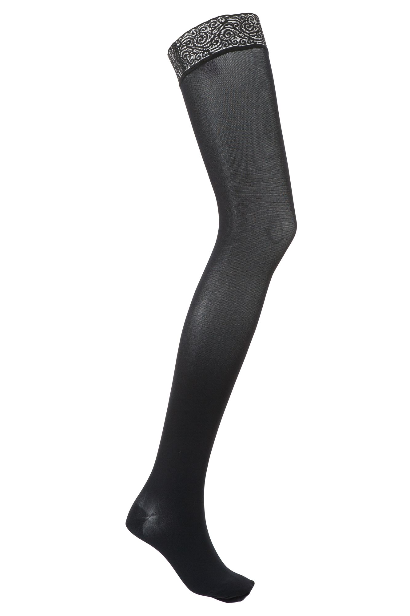 SIGVARIS&reg; Style SEMITRANSPARENT Class 1 Thigh Compression Stockings with Lace Top