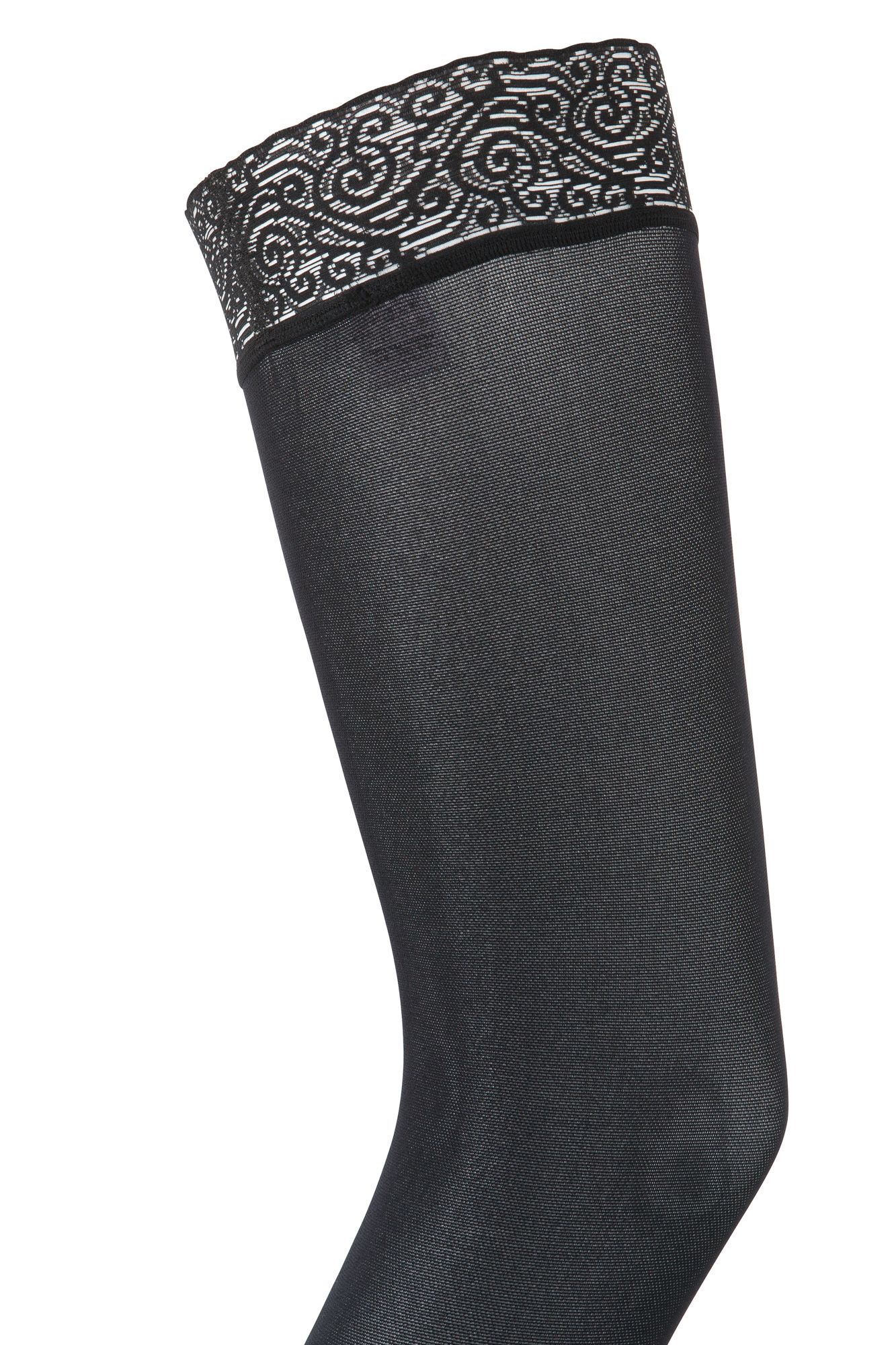 SIGVARIS&reg; Style SEMITRANSPARENT Class 2 Thigh Compression Stockings with Lace Top